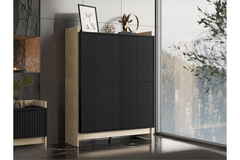 Polina Kommode 100 cm - Brun / Sort - Opbevaring - Opbevaringsmøbler - Kommode - Entrékommode