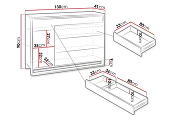 Quant Kommode 41x130 cm - Eg/Sort - Opbevaring - Opbevaringsmøbler - Kommode