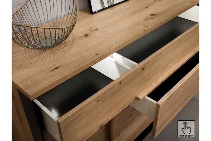 Quant Kommode 41x130 cm - Eg/Sort - Opbevaring - Opbevaringsmøbler - Kommode - Entrékommode
