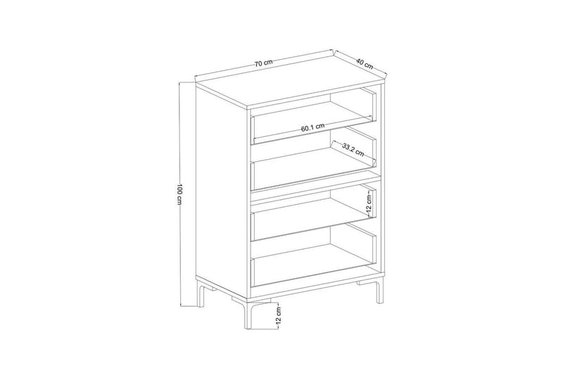 Ranko Kommode 70 cm - Sand/Mellemfarvet træ - Opbevaring - Opbevaringsmøbler - Kommode - Entrékommode