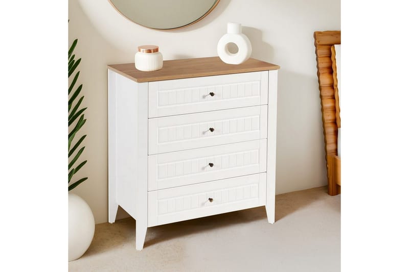 Ranko Kommode 90 cm - Brun/Hvid - Opbevaring - Opbevaringsmøbler - Kommode - Entrékommode