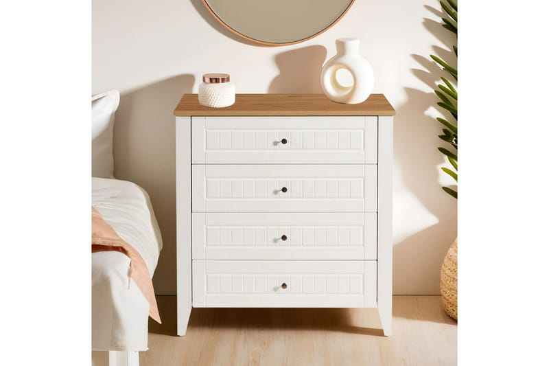 Ranko Kommode 90 cm - Brun/Hvid - Opbevaring - Opbevaringsmøbler - Kommode - Entrékommode