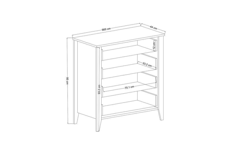 Ranko Kommode 90 cm - Brun/Hvid - Opbevaring - Opbevaringsmøbler - Kommode - Entrékommode