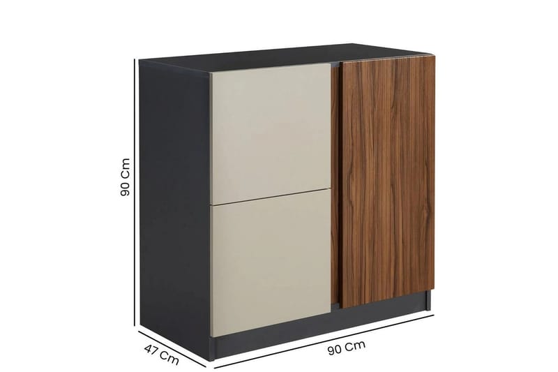 Ranko Kommode 90 cm - Chokoladebrun/Antracit - Opbevaring - Opbevaringsmøbler - Kommode - Entrékommode
