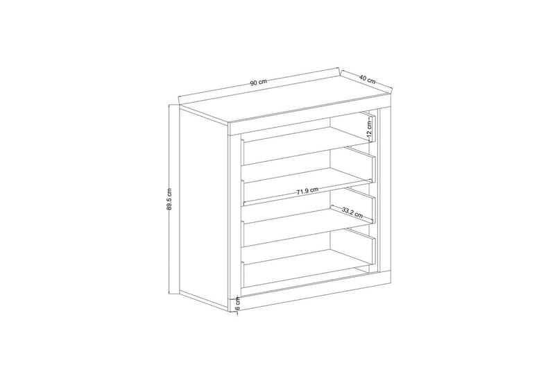 Ranko Kommode 90 cm - Mellemfarvet træ - Opbevaring - Opbevaringsmøbler - Kommode - Entrékommode