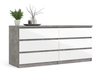 Salomns Kommode 50x154 cm - Hvid|Grå - Opbevaring - Opbevaringsmøbler - Kommode