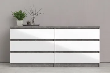 Salomns Kommode 50x154 cm - Hvid|Grå - Opbevaring - Opbevaringsmøbler - Kommode