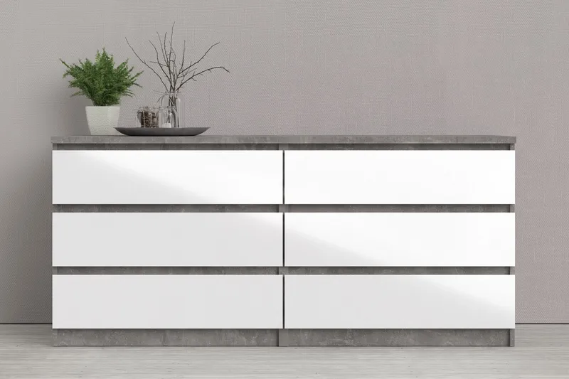 Salomns Kommode 50x154 cm - Hvid|Grå - Opbevaring - Opbevaringsmøbler - Kommode