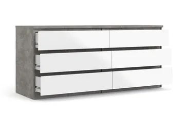 Salomns Kommode 50x154 cm - Hvid|Grå - Opbevaring - Opbevaringsmøbler - Kommode