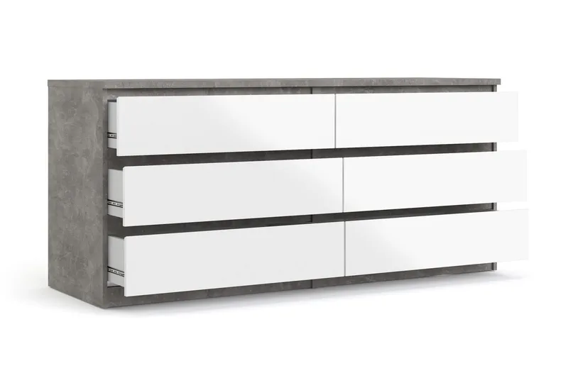 Salomns Kommode 50x154 cm - Hvid|Grå - Opbevaring - Opbevaringsmøbler - Kommode