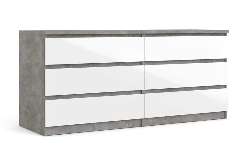 Salomns Kommode 50x154 cm, Hvid|Grå