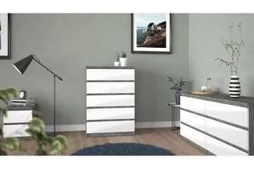 Salomns Kommode 50x154 cm - Hvid|Grå - Opbevaring - Opbevaringsmøbler - Kommode