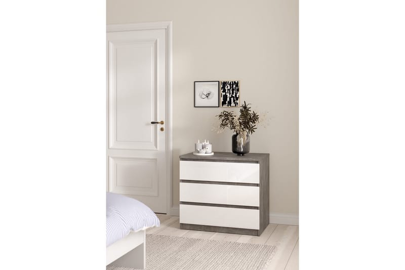 Salomns Kommode 77 cm - Grå/Hvid - Opbevaring - Opbevaringsmøbler - Kommode - Entrékommode