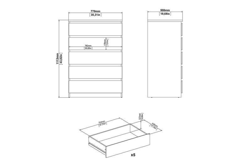 Salomns Kommode 77 cm - Hvid - Opbevaring - Opbevaringsmøbler - Kommode - Entrékommode