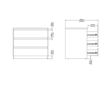 Salomns Kommode med 3 skuffer 77x50x68 cm - Opbevaring - Opbevaringsmøbler - Kommode - Entrékommode