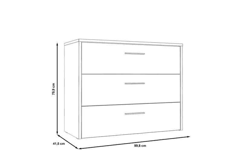 Scrafton Kommode 100 cm - Grå/Brun - Opbevaring - Opbevaringsmøbler - Kommode - Entrékommode