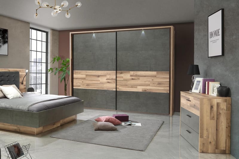 Scrafton Kommode 100 cm - Grå/Brun - Opbevaring - Opbevaringsmøbler - Kommode - Entrékommode