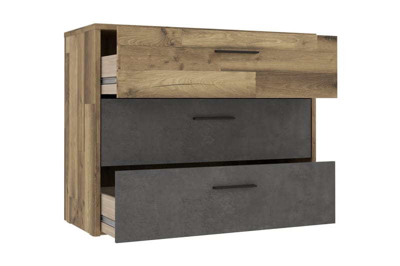 Scrafton Kommode 100 cm - Grå/Brun - Opbevaring - Opbevaringsmøbler - Kommode - Entrékommode