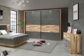 Scrafton Kommode 100 cm - Grå/Brun - Opbevaring - Opbevaringsmøbler - Kommode - Entrékommode
