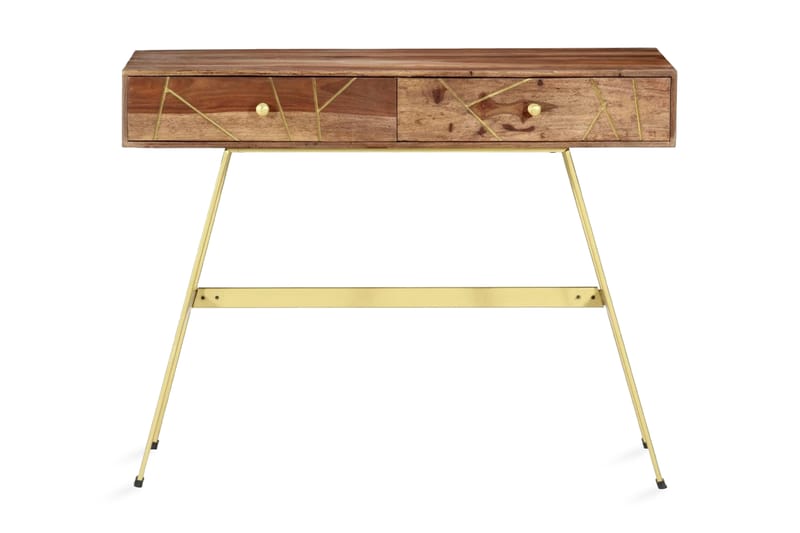 Skrivebord Med Skuffer 100x55x75 cm Massivt Sheeshamtræ - Brun - Opbevaring - Opbevaringsmøbler - Kommode - Sekretær