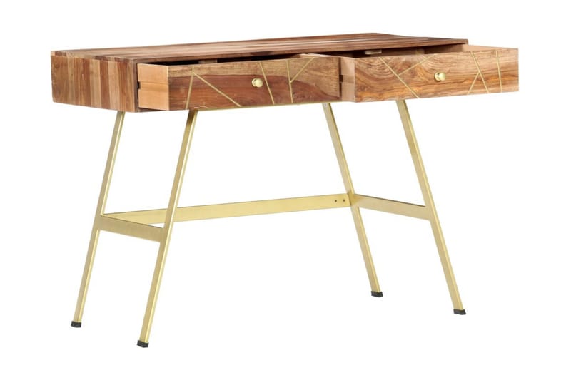 Skrivebord Med Skuffer 100x55x75 cm Massivt Sheeshamtræ - Brun - Opbevaring - Opbevaringsmøbler - Kommode - Sekretær