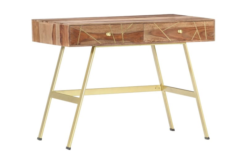 Skrivebord Med Skuffer 100x55x75 cm Massivt Sheeshamtræ - Brun - Opbevaring - Opbevaringsmøbler - Kommode - Sekretær