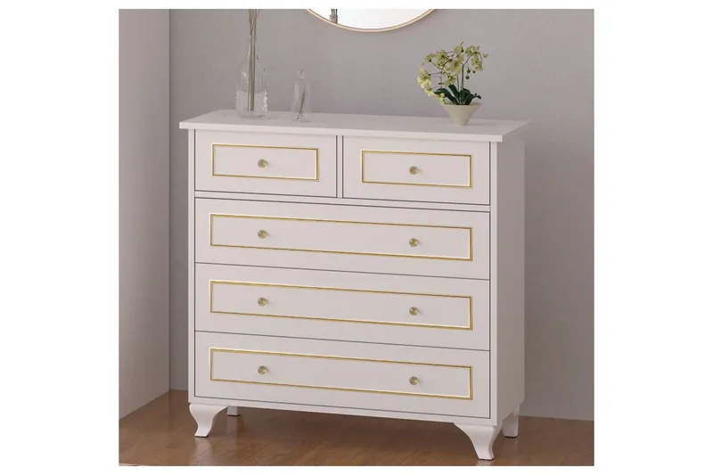 Seric Kommode 90 cm - Mat Hvid - Opbevaring - Opbevaringsmøbler - Kommode - Entrékommode