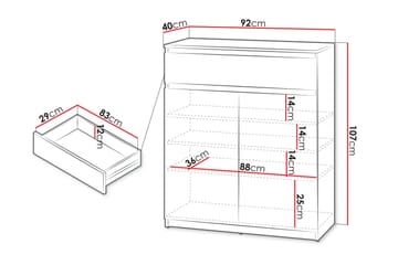 Simply Kommode 92 cm - Hvid - Opbevaring - Opbevaringsmøbler - Kommode - Entrékommode
