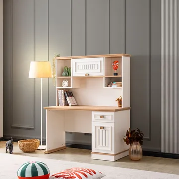 Skrivebord Homitis Zenit (131 x 161 x 59 cm) lys creme - Opbevaring - Opbevaringsmøbler - Kommode - Sekretær