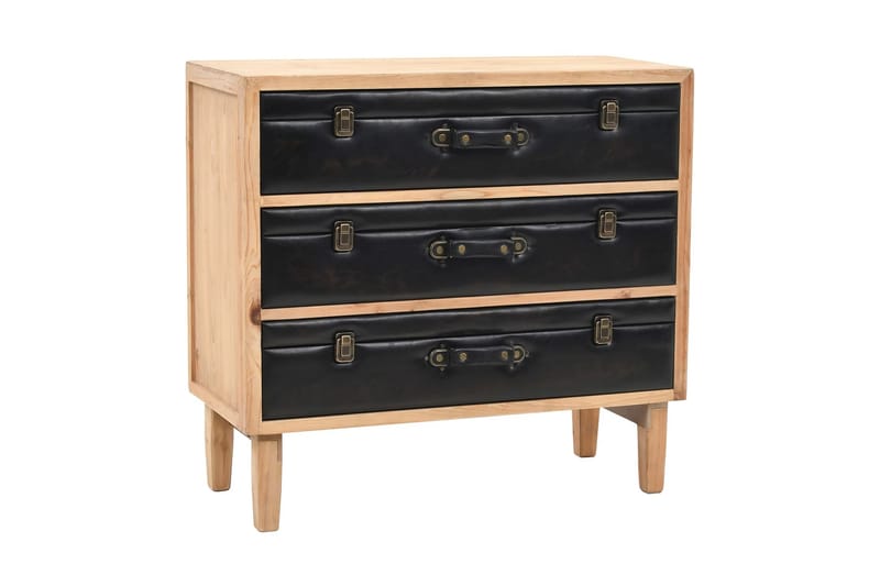 Skuffeskab Massivt Grantræ 80 X 36 X 75 Cm - Brun - Opbevaring - Opbevaringsmøbler - Kommode - Entrékommode