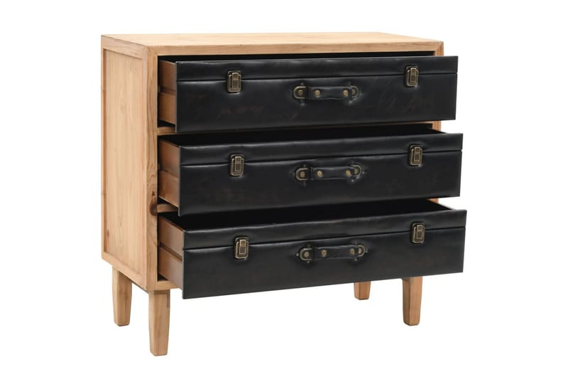 Skuffeskab Massivt Grantræ 80 X 36 X 75 Cm - Brun - Opbevaring - Opbevaringsmøbler - Kommode - Entrékommode