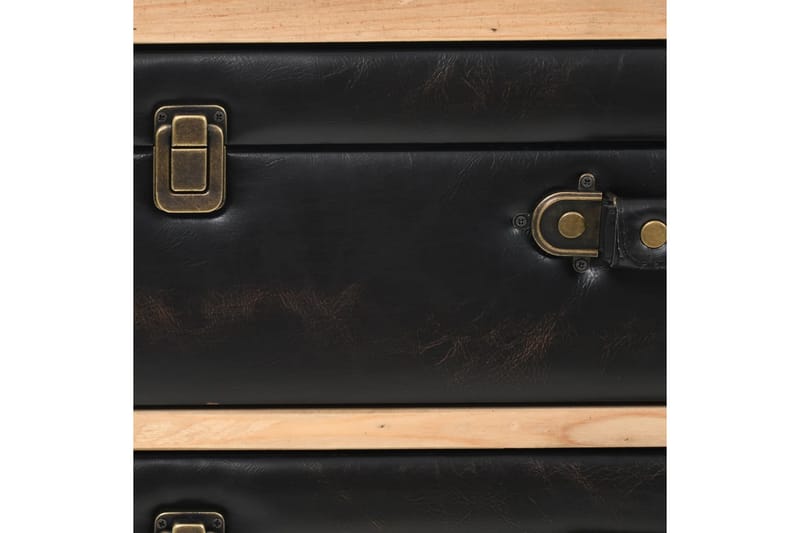 Skuffeskab Massivt Grantræ 80 X 36 X 75 Cm - Brun - Opbevaring - Opbevaringsmøbler - Kommode - Entrékommode
