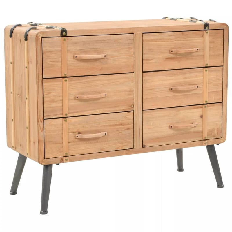 Skuffeskab Massivt Grantræ 91 X 35 X 73 Cm - Brun - Opbevaring - Opbevaringsmøbler - Kommode - Entrékommode