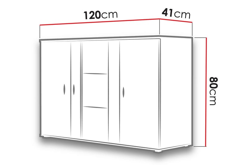Soho Kommode 41x120 cm LED-belysning - Eg|Sort|Blå - Opbevaring - Opbevaringsmøbler - Kommode