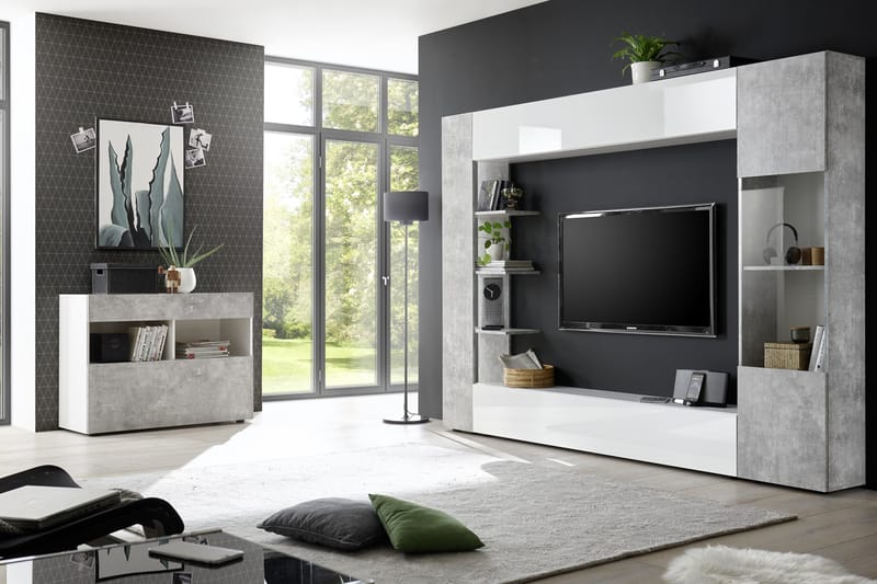 Sorano Kommode 111 cm - Hvid/Grå - Opbevaring - Opbevaringsmøbler - Kommode