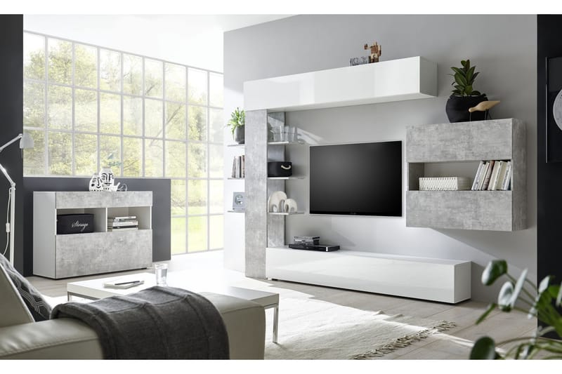 Sorano Kommode 111 cm - Hvid/Grå - Opbevaring - Opbevaringsmøbler - Kommode