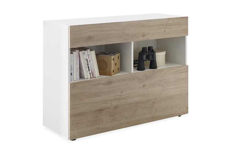 Sorano Kommode 111 cm - Hvid/Træ/Natur - Opbevaring - Opbevaringsmøbler - Kommode
