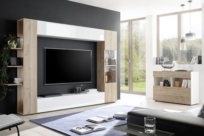 Sorano Kommode 111 cm - Hvid/Træ/Natur - Opbevaring - Opbevaringsmøbler - Kommode