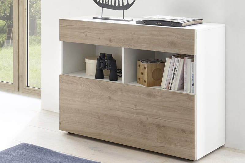Sorano Kommode 111 cm - Hvid/Træ/Natur - Opbevaring - Opbevaringsmøbler - Kommode