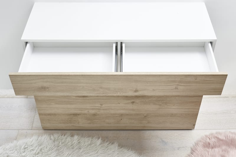 Sorano Kommode 111 cm - Hvid/Træ/Natur - Opbevaring - Opbevaringsmøbler - Kommode