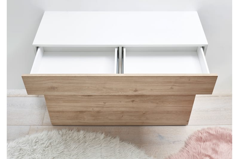 Sorano Kommode 111 cm - Hvid/Træ/Natur - Opbevaring - Opbevaringsmøbler - Kommode