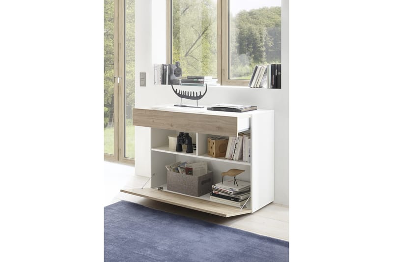 Sorano Kommode 111 cm - Hvid/Træ/Natur - Opbevaring - Opbevaringsmøbler - Kommode