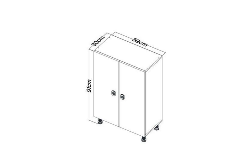 Sourav Kommode 59 cm - Brun/Hvid - Opbevaring - Opbevaringsmøbler - Kommode - Entrékommode
