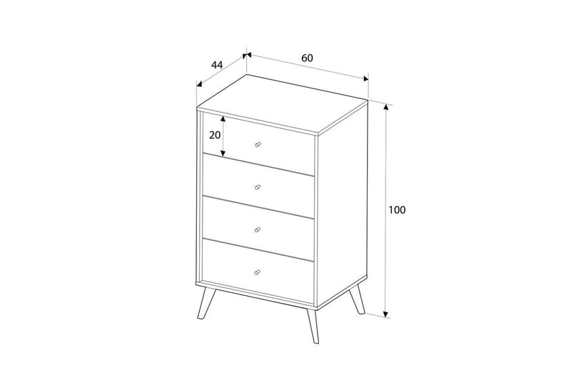 Stoneveil Kommode 60 cm - Multifarvet - Opbevaring - Opbevaringsmøbler - Kommode - Entrékommode