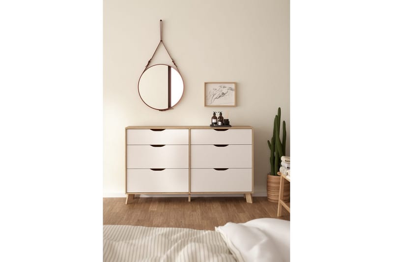 Sumita Kommode 156 cm - Natur/Hvid - Opbevaring - Opbevaringsmøbler - Kommode