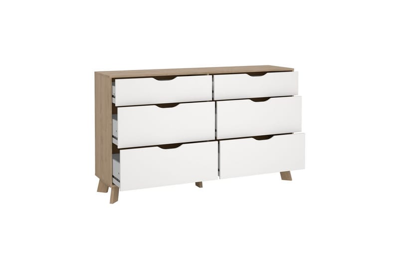 Sumita Kommode 156 cm - Natur/Hvid - Opbevaring - Opbevaringsmøbler - Kommode