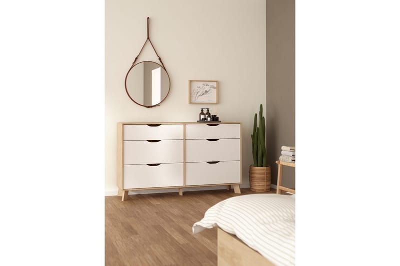 Sumita Kommode 156 cm - Natur/Hvid - Opbevaring - Opbevaringsmøbler - Kommode