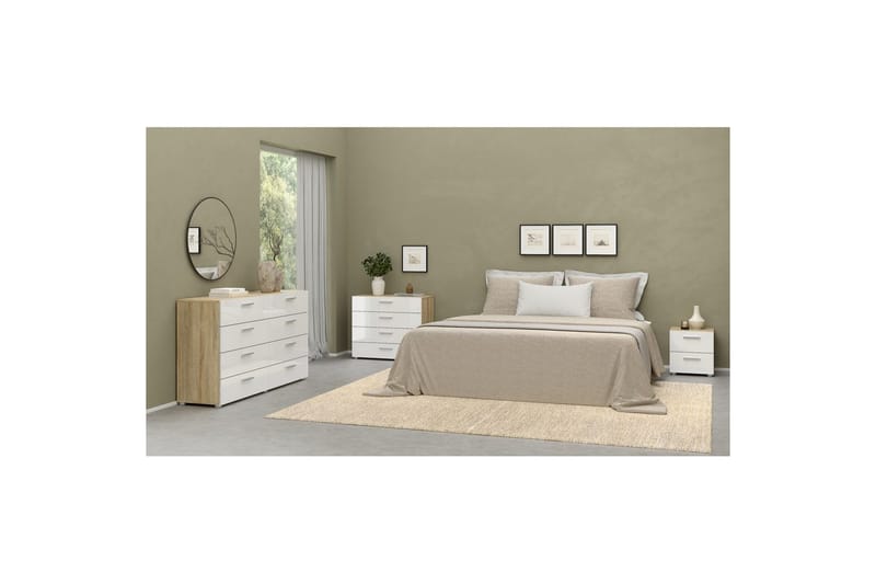 Suntia Kommode 140 cm - Natur/Hvid - Opbevaring - Opbevaringsmøbler - Kommode