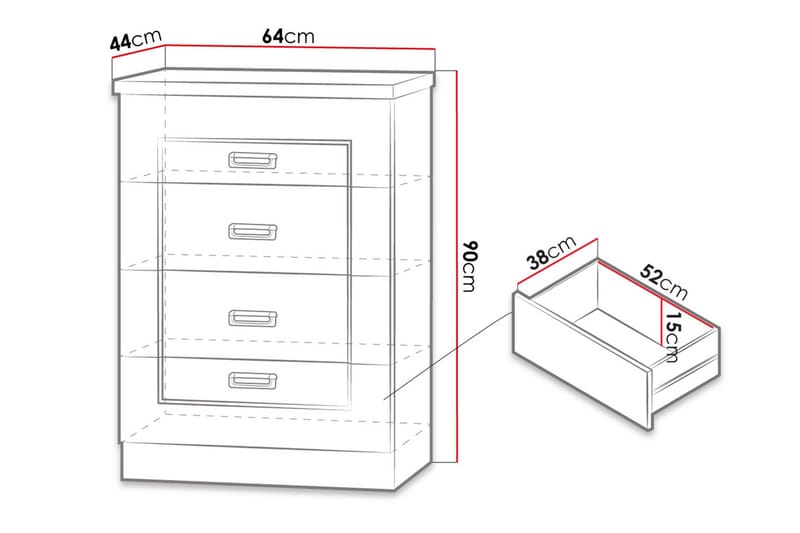 Tadeusz kommode 63x44x90 cm - Opbevaring - Opbevaringsmøbler - Kommode - Entrékommode