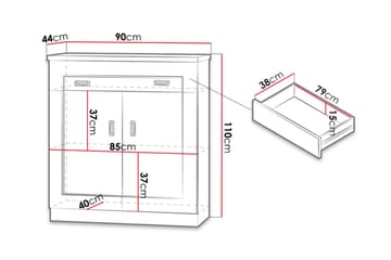 Tadeusz kommode 90x44x110 cm - Opbevaring - Opbevaringsmøbler - Kommode - Entrékommode